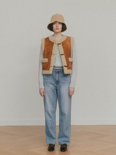 Cambon Shearling Vest_Beige - sienne - Modalova