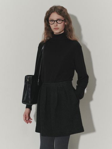 Boucle Wool Bell-Line Midi Skirt_Black - Dunst for WOMEN - Modalova