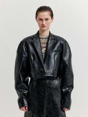 Xicole Oversized Short Leather Jacket - EENK - Modalova