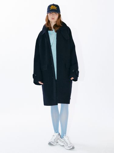 Cashmere-Blend Melton Out Pocket Balmacaan Coat - EZIO - Modalova