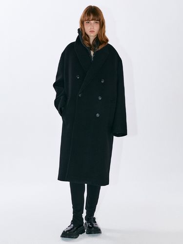 Wide Collar Double-Breasted Cashmere Coat _ - EZIO - Modalova