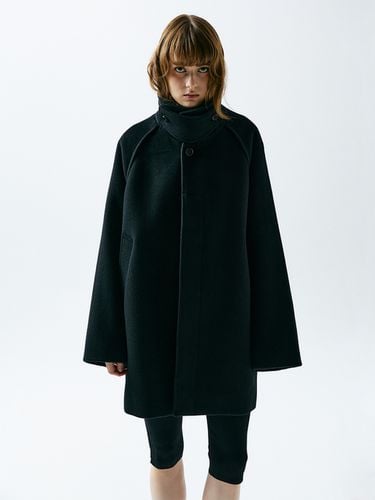 Cashmere-Blend Half Balmacaan Coat _ - EZIO - Modalova