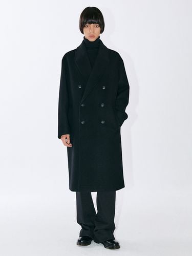 Wide Collar Double-Breasted Cashmere Coat _ - EZIO - Modalova