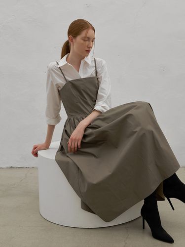 Tuck Shirring Layered Dress - Atelier Nain - Modalova