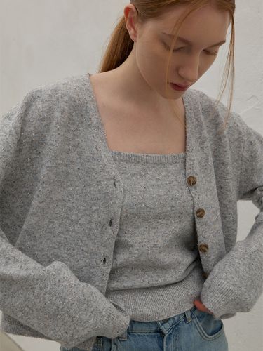 Mixed Color Sweater Cardigan Set - Atelier Nain - Modalova