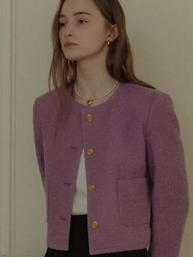 Romantic Tweed Jacket_Purple - TILLIDIE - Modalova