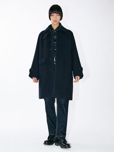 Cashmere-Blend Melton Out Pocket Balmacaan Coat - EZIO - Modalova