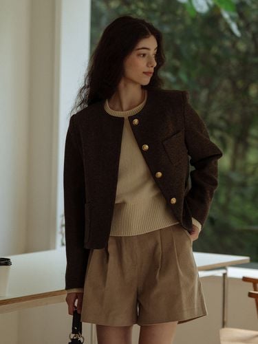 Stella Wool Jacket_Khaki Brown - TILLIDIE - Modalova