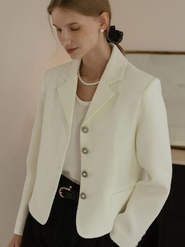 Grace Tweed Jacket (White) - TILLIDIE - Modalova