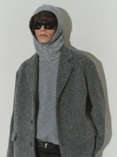 Mohair Balaclava _ Melange Grey - Dunst for MEN - Modalova