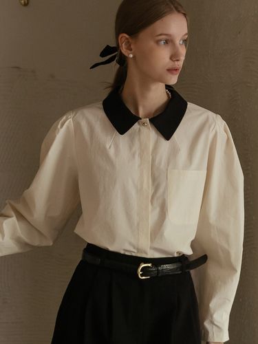 Coloring Volume Puff Blouse (Cream) - TILLIDIE - Modalova