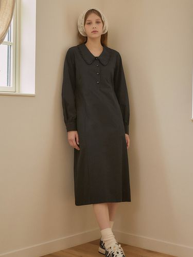 Roussillon Frill Dress (Black) - vanone atelier - Modalova