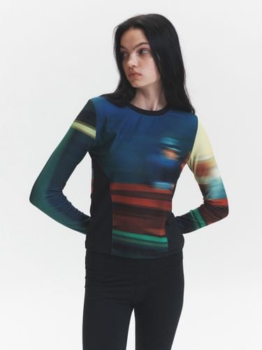 Graphic Paneled Top_Black - THREE TO EIGHTY - Modalova