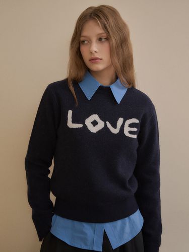 Lorraine LOVE Round Knit (Navy) - vanone atelier - Modalova