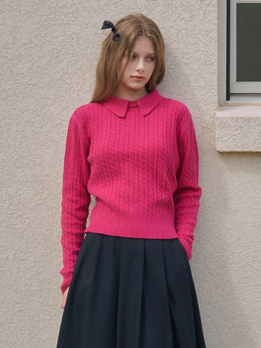 Cheri Collar Knit (Pink) - vanone atelier - Modalova