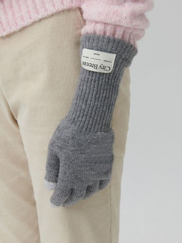 Wool Knit Long Gloves_Grey - CITYBREEZE - Modalova