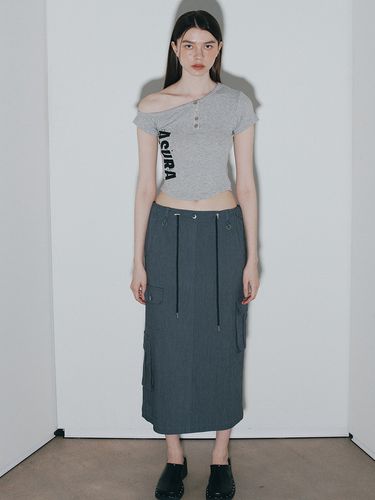 Bella Cargo Long Skirt_Denim Charcoal - ASURA - Modalova