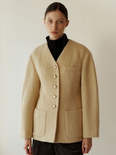 Hourglass Alpaca Boucle Jacket_Light Yellow - a.t.corner - Modalova