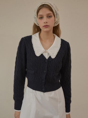 Amour V-Neck Cardigan (Navy) - vanone atelier - Modalova