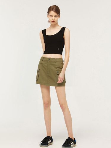 Cotton Cargo Mini Skirt_Khaki - CITYBREEZE - Modalova