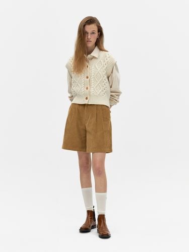 Corduroy Shorts - Beige - DEPOUND - Modalova