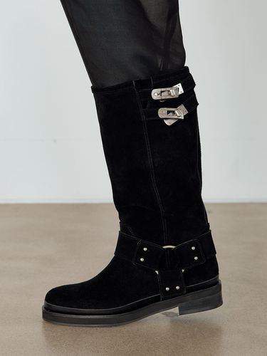 Biker Boots_Black - BLANC TOE - Modalova