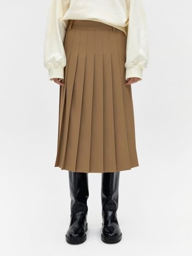 Pleated Midi Skirt - Beige - DEPOUND - Modalova