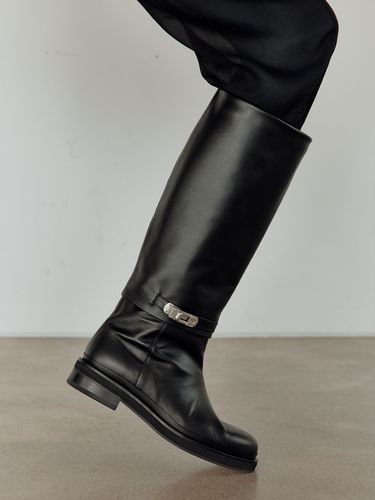 Long Boots_Black - BLANC TOE - Modalova