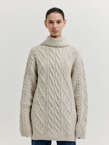 Xoebe Cable Knit Collar Turtleneck Top - EENK - Modalova