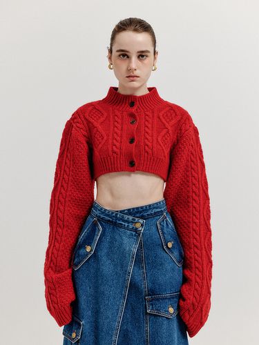 Xili Cable Knit Cropped Cardigan - EENK - Modalova