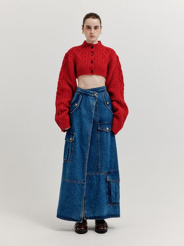 Xicor Cargo Maxi Denim Wrap Skirt - EENK - Modalova