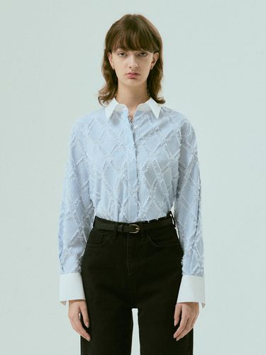 Hidden Button Cuffs Detail Tassel Stripe Shirts - SILN - Modalova