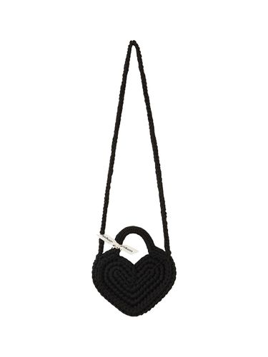 Signature Heart Block Mini Cross Bag_Black - MystiKotita - Modalova