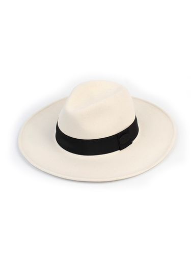 Black Banded Wool Fedora - White - Universal chemistry - Modalova