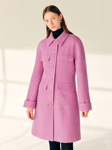 Stand Collar Semi A-line Wool Half Coat () - BAU by Bride And You - Modalova