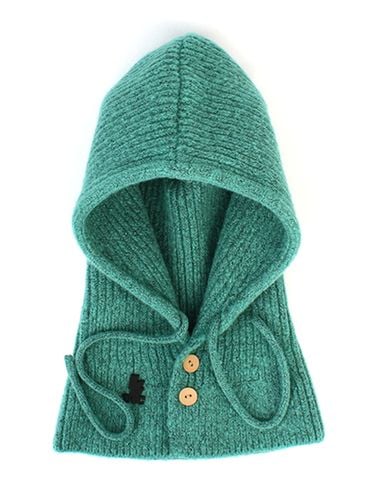 Wool Knit Open Balaclava - Green - Universal chemistry - Modalova