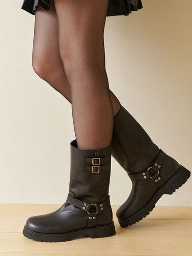 Buckle Biker Boots - the JOHI - Modalova