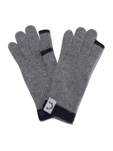 Season Motif Knit Gloves - Gray - CUSTOMELLOW - Modalova