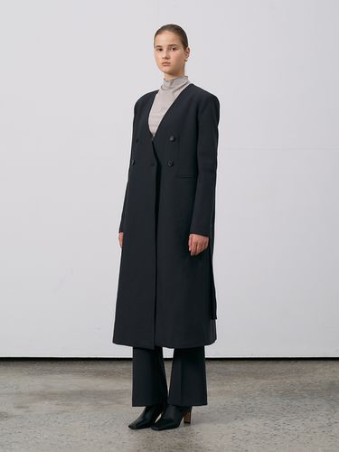 Non-Collar Belted Coat - RENEJ - Modalova