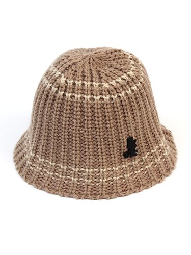 Two Striped Knit Bucket Hat - Beige - Universal chemistry - Modalova