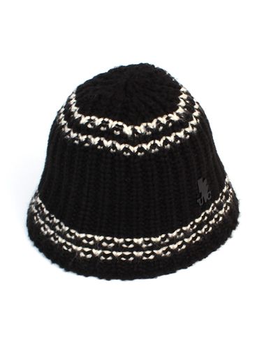 Two Striped Knit Bucket Hat - Black - Universal chemistry - Modalova