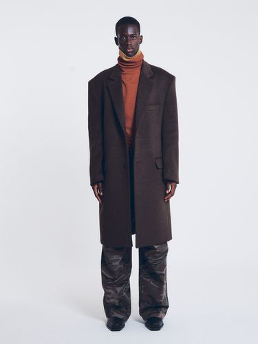 Oversized Notched Lapel Wool-Blend Coat - FAMILLE - Modalova