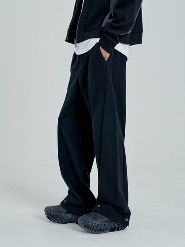 Curved Snap Wide Pant - Black - inexcis - Modalova