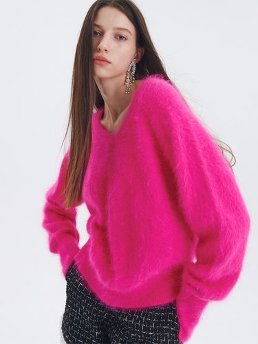 V-Neck Knit Pullover _ Pink - CENTAUR.KR - Modalova