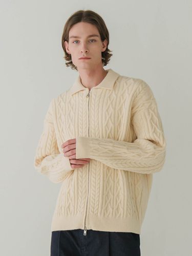 Fisherman Collar Zip Up Knit Top - INDUST - Modalova