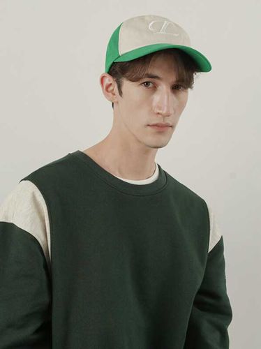 Two Tone Cotton Ball Cap _ Green - LIEU HOMME - Modalova