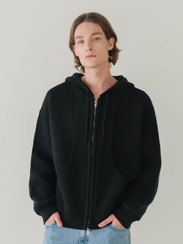 Two Way Knit Hoodie Zip Up_Black - INDUST - Modalova