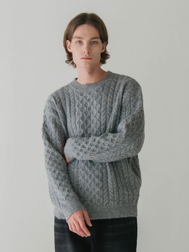 Fisherman Mohair Round Knit Top_Gray - INDUST - Modalova