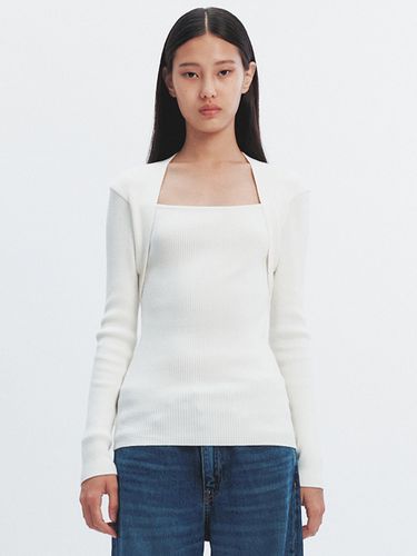 Modal Blend Square Neck Knit Top - HAVELESS - Modalova