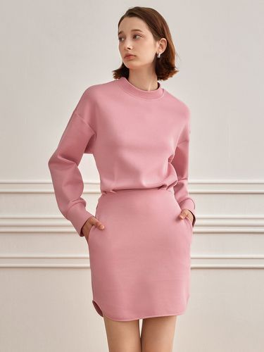 Wool Round Neck Sweatshirt Dress - yyiam - Modalova